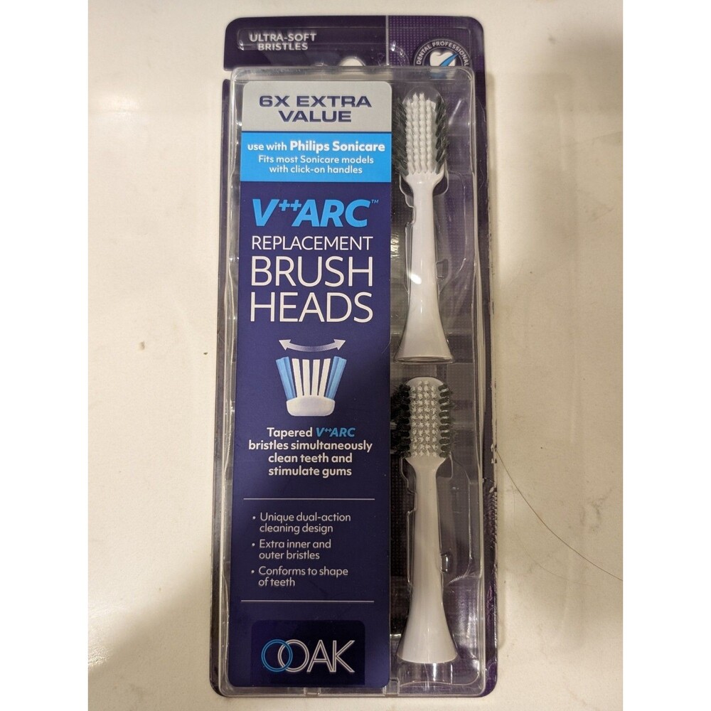 OOAK V++Arc Philips Sonicare Replacement Heads - 1x 6 Pack = 6 Heads -UltraSoft